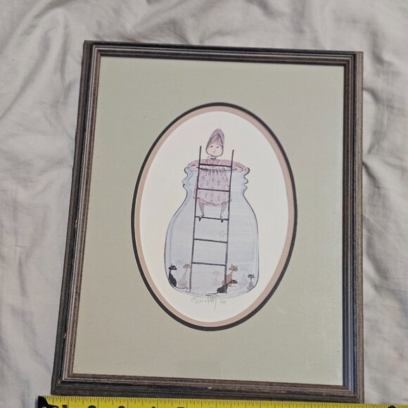 P. Buckley Moss Framed Cats in Jar Print Signed and Numbered 295/1000 - Picture 7 of 9
